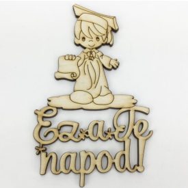   Fa felirat "Ez a Te napod!" ballagó kisfiúval 8cm x 13,5cm
