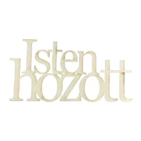 Fa felirat "Isten hozott" 14cm x 7cm - natúr