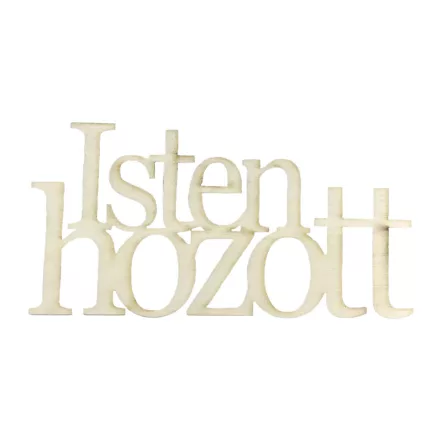 Fa felirat "Isten hozott" 14cm x 7cm - natúr