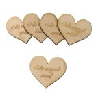 Fa szív "Oda vagyok érted" 4cm 5db/csomag