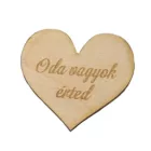 Fa szív "Oda vagyok érted" 4cm 5db/csomag