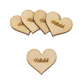 Fa szív "Féltelek" 4cm 5db/csomag