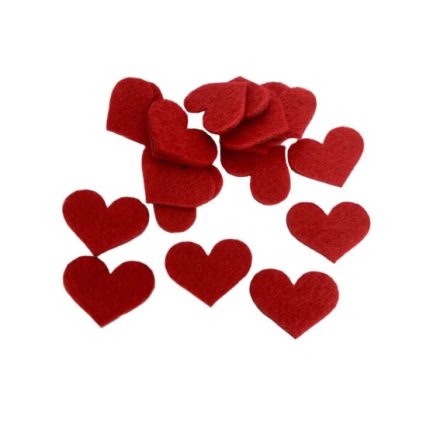 Filc romantik szív 2cm x 3cm 5db/csomag
