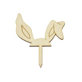 Beszúrós fa nyuszifül 14cm magas Beszúrós fa nyuszifül 14cm magas