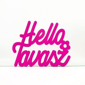 Fa felirat "Helló Tavasz" 11cm x 8,5cm - magenta Fa felirat "Helló Tavasz" 11cm x 8,5cm - magenta