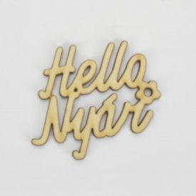 Fa felirat "Helló Nyár" 5cm x 5,5cm - natúr Fa felirat "Helló Nyár" 5cm x 5,5cm - natúr