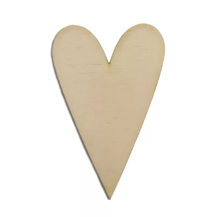 Fa hosszúkás szív 5,5cm x 8,5cm