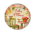 Nyomtatott fa tábla - Édes Otthon (House of roses) kör 1db