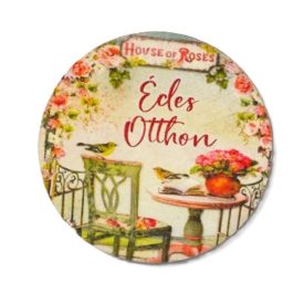   Nyomtatott fa tábla - Édes Otthon (House of roses) kör 1db