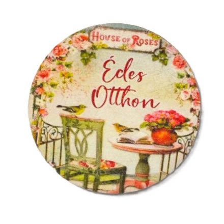 Nyomtatott fa tábla - Édes Otthon (House of roses) kör 1db