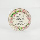 Nyomtatott fa tábla - Otthonod virágos - kör 1db