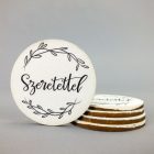 Nyomtatott fa tábla - Szeretettel 5cm x 3mm