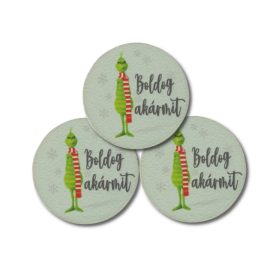   Nyomtatott fa tábla - Grincs "Boldog akármit" 5cm 3db/csomag