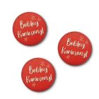 Nyomtatott fa tábla - Boldog Karácsonyt 5cm piros