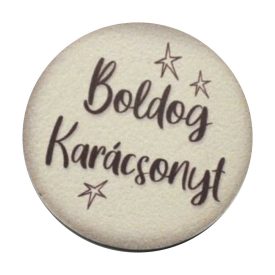 Nyomtatott fa tábla - Boldog Karácsonyt 5cm krém-barna Nyomtatott fa tábla - Boldog Karácsonyt 5cm krém-barna