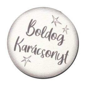 Nyomtatott fa tábla - Boldog Karácsonyt 5cm fehér-szürke Nyomtatott fa tábla - Boldog Karácsonyt 5cm fehér-szürke