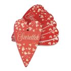 Nyomtatott fa tábla - szív szeretlek felirattal piros 6cm