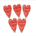 Nyomtatott fa tábla - szív szeretlek felirattal piros 6cm