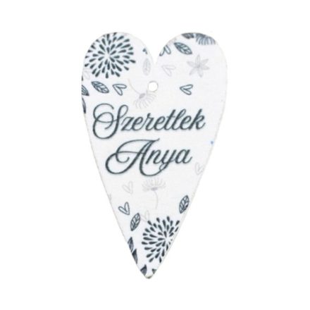 Nyomtatott fa tábla - Szeretlek  Anya 6cm 5db/csomag
