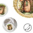 Nyomtatott fa tábla koszorú közép - Zöldablakos manóajtó 14,8