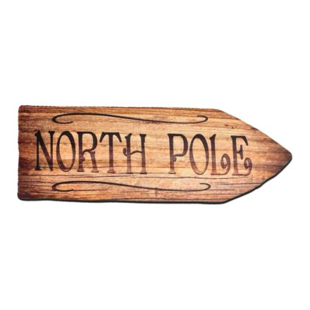 Nyomtatott dekorkarton - North Pole útjelző 26cm
