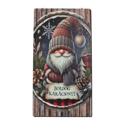 Nyomtatott fa tábla - Boldog karácsonyt 13x24,3cm