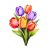 Nyomtatott dekorkarton - 6 szálas színes tulipáncsokor