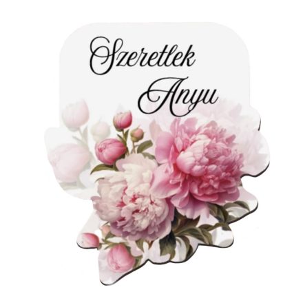 Nyomtatott dekorkarton - Szeretlek anyu virágos tábla 4db/csomag