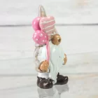 Porcelán manó figura szíves lufikkal 7,5cm x 3,5cm