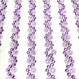 Öntapadós strassz füzér 0,8cm x 26cm 6 db/levél lila