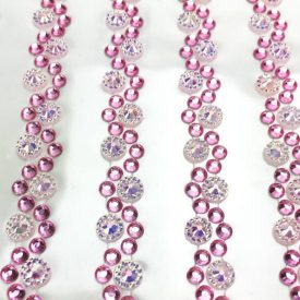   Öntapadós strassz füzér 0,8cm x 26cm 6 db/levél rózsaszín