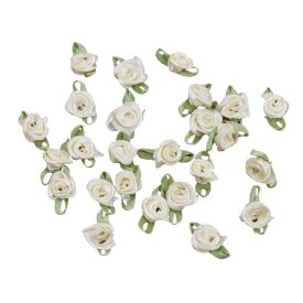 Szatén rózsafej 2cm krém 25db/csomag Szatén rózsafej 2cm krém 25db/csomag