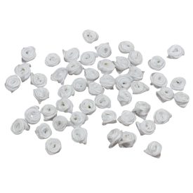 Esküvői szatén rózsafejek fehér 1cm 20db/csomag Esküvői szatén rózsafejek fehér 1cm 20db/csomag