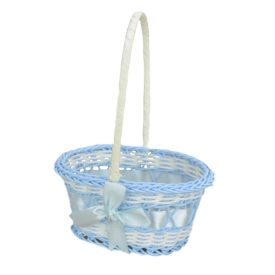 Mini kék ovális műanyag kosár 15cm x 11cm x 19 cm Mini kék ovális műanyag kosár 15cm x 11cm x 19 cm