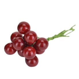 Drótos bogyó piros 1cm | 24 darabos csomag Drótos bogyó piros 1cm | 24 darabos csomag