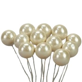 Drótos bogyó fehér 18mm | 6 darabos csomag Drótos bogyó fehér 18mm | 6 darabos csomag