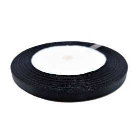 Szatén szalag 6mm - fekete Szatén szalag 6mm - fekete