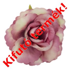 Fodros mini rózsafej 4cm krém-mályva Fodros mini rózsafej 4cm krém-mályva