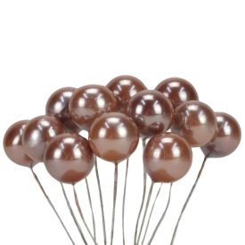 Drótos bogyó cappuccino 18mm | 6 darabos csomag Drótos bogyó cappuccino 18mm | 6 darabos csomag