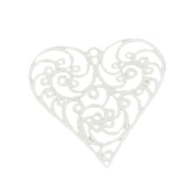 Csillámos fehér áttört szív 8cm x 8cm Csillámos fehér áttört szív 8cm x 8cm