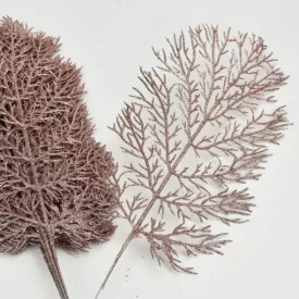 Csillámos thuja ág rózsaarany 40cm x 15cm