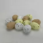 Festett polisztirol tojások - természetes színek 3cm x 4cm 12db/cs.