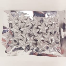 Polisztirol csillag 3,5cm csillámos ezüst Polisztirol csillag 3,5cm csillámos ezüst