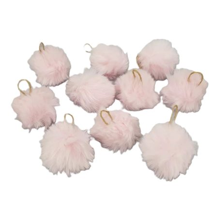 Pihe-puha szőrgombóc 6cm rózsaszín 10db/csomag