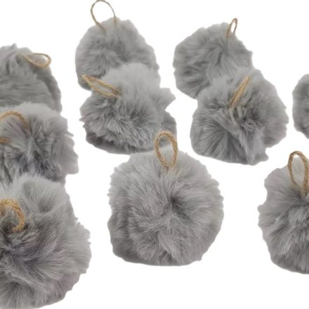 Pihe-puha szőrgombóc 6cm szürke 10db/csomag