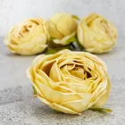 Rózsa fej 5,5cm - krém sárga