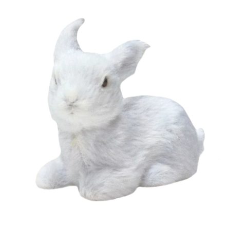 Nyuszi ülő fehér prémium 8,5cm