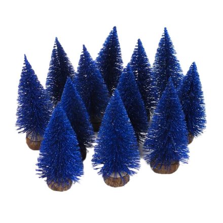 Dekor fenyőfa királykék 15cm 12db/csomag