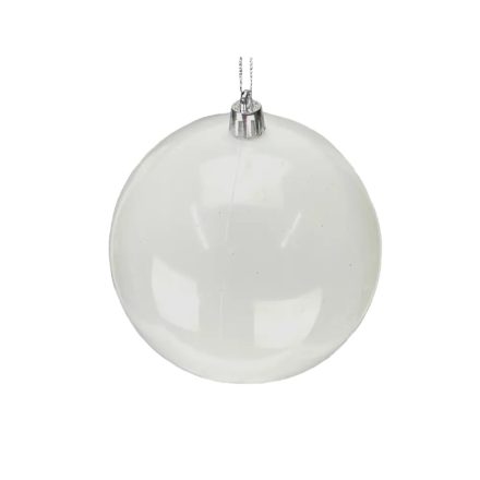 Fehér műanyag díszíthető gömb 8cm