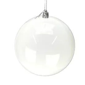 Fehér műanyag díszíthető gömb 12cm